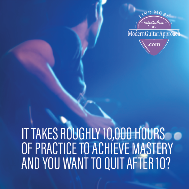 Learning an instrument will take take, but you can improve dramatically by simply increasing how long you practice.  Try practicing every day, or by scheduling it on your calendar.  #resolutions #learnguitar @modernguitarapproach