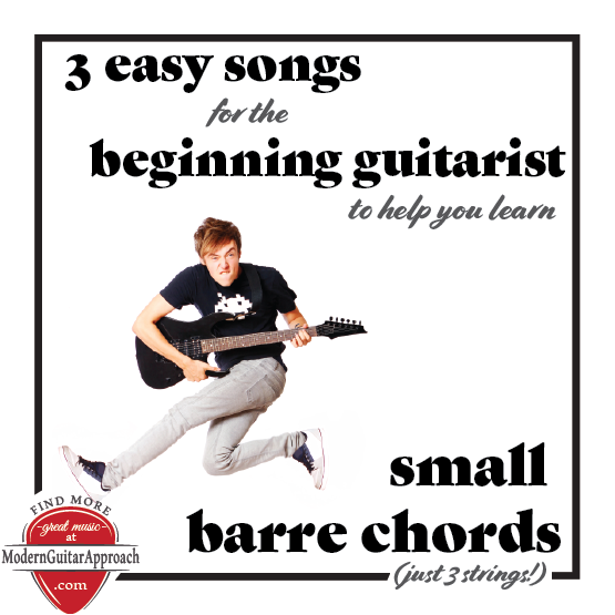 Learn "Hey Jealousy" by the Gin Blossoms, "Island in the Sun" by Weezer, and "Heaven" by Kane Brown to help you learn how to play 3 string Barre Chords.  A three string barre chord is a chord where you only need to barre 3 strings with your first finger.   The easy songs in this lesson use mostly beginner open chords along with 3 string barre chords. #learnguitar #guitarlessons Modern Guitar Approach