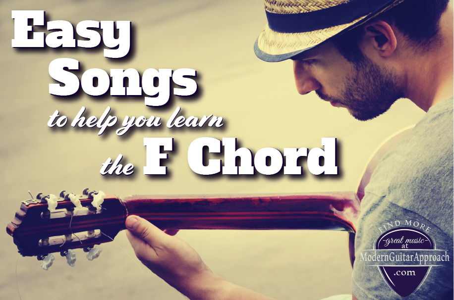 Don't let learning the F chord stop your progress!  These easy guitar songs will help you the beginning guitarist learn how to play the F chord. Songs include My Girl (The Temptations), You've Got To Hide Your Love Away (The Beatles), Mr. Jones (Counting Crows) & Learning To Fly (Tom Petty)